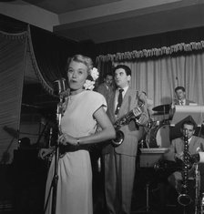 Portrait of June Christy, Georgie Auld, and Red Rodney, Club Troubadour, N.Y., ca. Sept. 1947. Creator: William Paul Gottlieb.