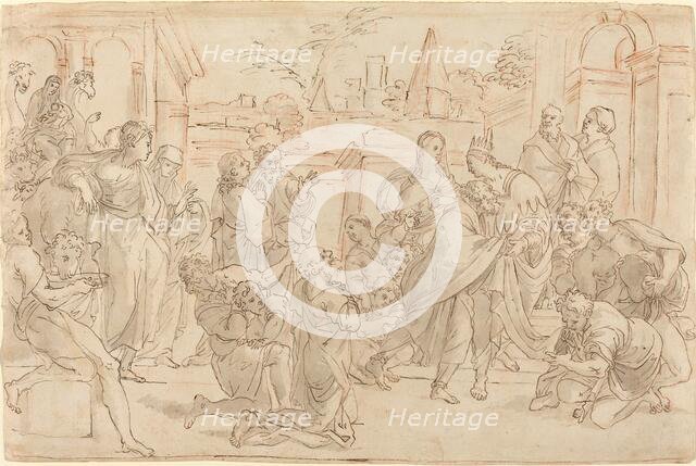 Joseph and His Brother in Egypt [verso], 17th century. Creator: Unknown.