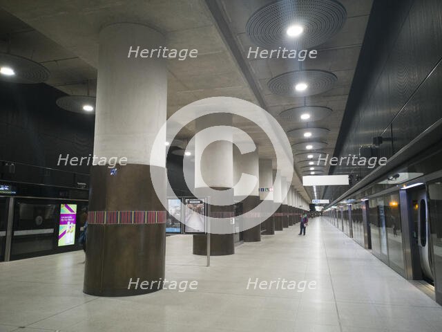 Elizabeth Line, Woolwich Arsenal, London, UK, May 2022. Creator: Ethel Davies.