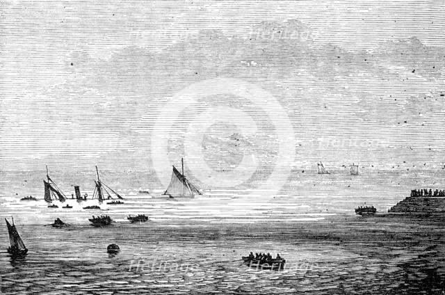 Wreck of the mail-packet Caledonia at St. Helier's, 1881. Creator: Unknown.