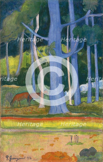 Landscape with blue trees (Paysage aux troncs bleus), 1892. Artist: Gauguin, Paul Eugéne Henri (1848-1903)