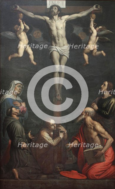The Crucifixion with Saints, Early 17th cen.. Creator: Cresti (called Il Passignano), Domenico (1559-1638).