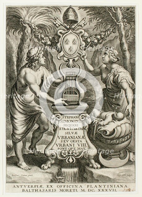 Title page from Silvae Urbanianae, 1637. Creator: Cornelis Galle I.