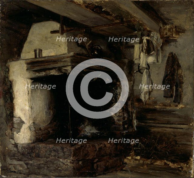 Open fireplace, 1870-1871. Creator: Karl Emanuel Jansson.