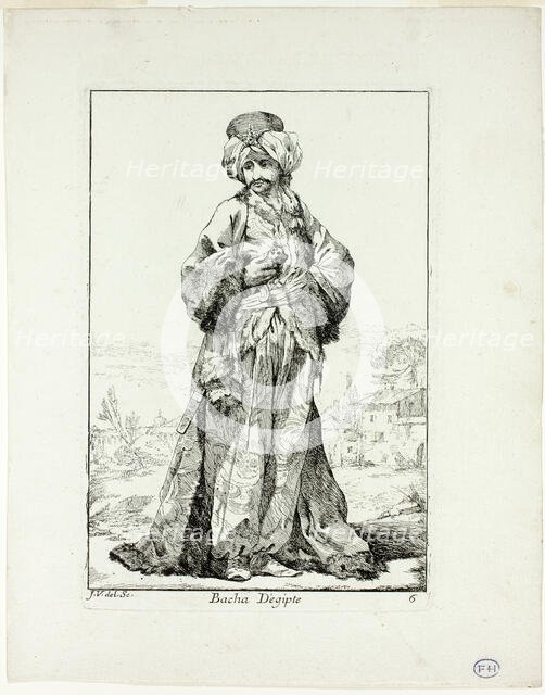Bacha d'Égypte, plate six from Caravanne du Sultan à la Mecque, 1748. Creator: Joseph-Marie Vien the Elder.