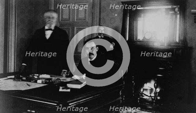 Three Treasury Department employees in office, between 1884 and 1930. Creator: Frances Benjamin Johnston.