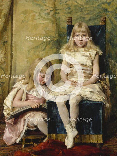 Hildegard and Alfhild Tamm Children, 1882. Creator: Hildegard Katerina Thorell.