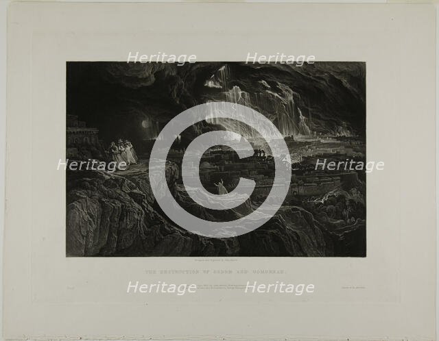 The Destruction of Sodom and Gomorrah, from Illustrations of the Bible, 1832. Creator: John Martin.