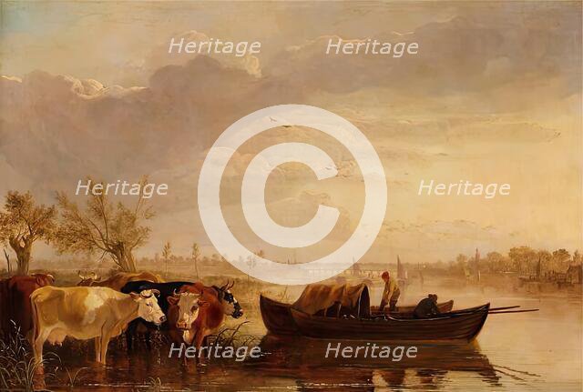 Old Chelsea Bridge, c1799. Creator: James M Burnet.