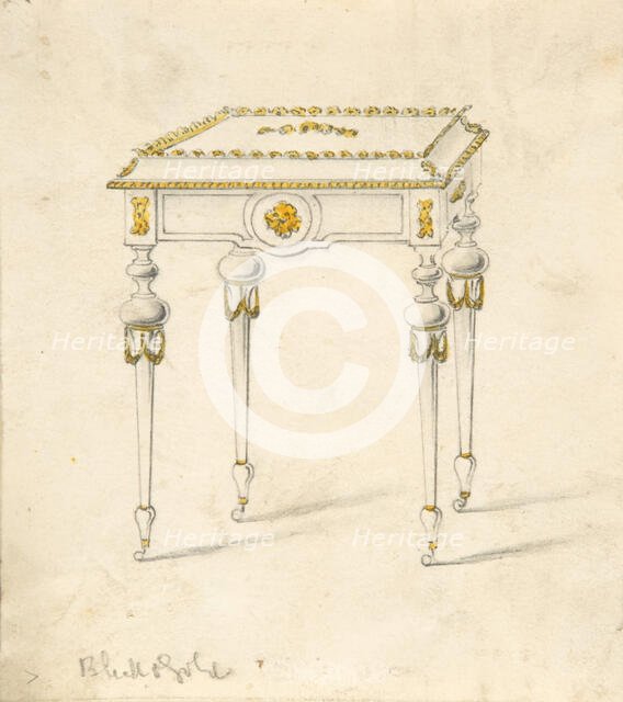 Design for a Small Table on Casters, 19th century. Creator: Anon.