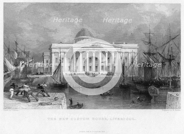 The New Custom House, Liverpool, 1836.Artist: W Finden