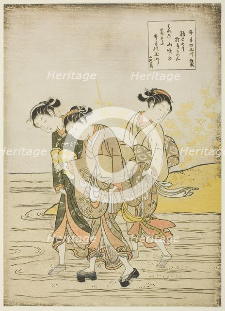 The Jewel River at Ide (Ide no Tamagawa), from an untitled series of Six Jewel Rivers, c. 1767. Creator: Suzuki Harunobu.