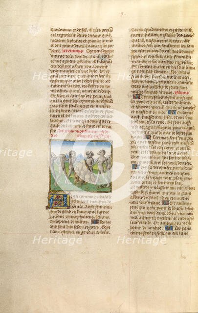 Akephalos and Kynokephalos; Miroir Historial, about 1475. Creator: Unknown.