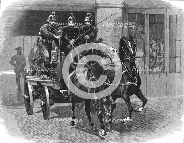 ''The Metropolitan Fire Brigade; Twenty five seconds after the Ringing of the Bell', 1888. Creator: Unknown.