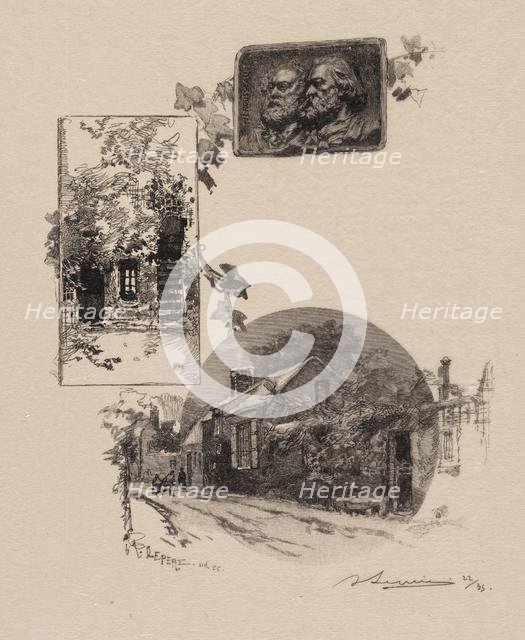 Fontainebleau Forest: Entry to Rousseau's Studio and the Millet Home (La Forêt de Fontainebleau...,  Creator: Auguste Louis Lepère (French, 1849-1918); A. Desmoulins, Published in Revue Illustrée, 1887-90.