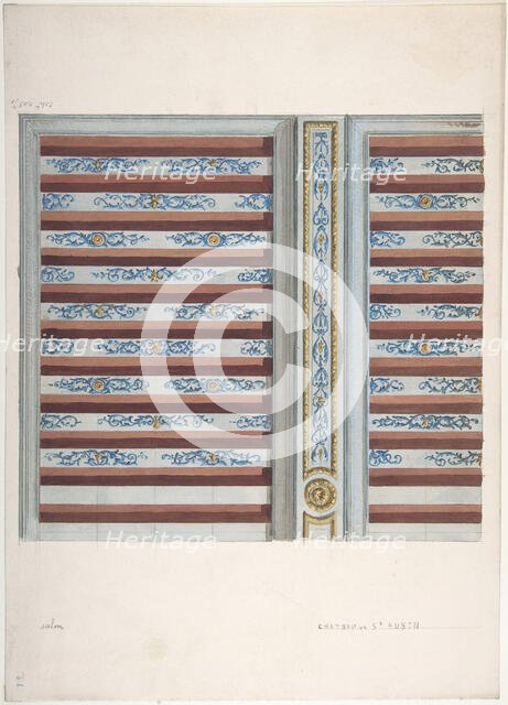 Design for Ceiling, Château de St. Aubin, second half 19th century. Creators: Jules-Edmond-Charles Lachaise, Eugène-Pierre Gourdet.