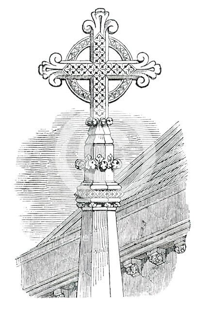 Cross in Quadrangle, St. Barnabas Church, Pimlico, 1850. Creator: Unknown.