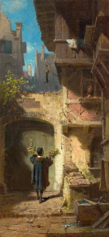 The Well-Wisher, ca 1860. Creator: Spitzweg, Carl (1808-1885).