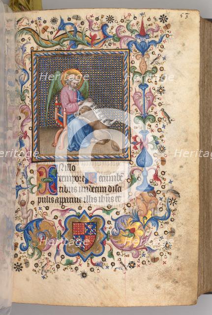Hours of Charles the Noble, King of Navarre (1361-1425): fol. 27r, St. Mark, c. 1405. Creator: Master of the Brussels Initials and Associates (French).