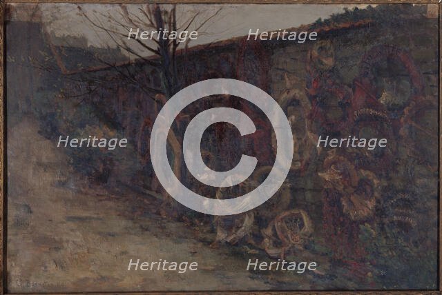 The Communards' wall at Pere-Lachaise cemetery, 1907. Creator: Germain Eugene Bonneton.