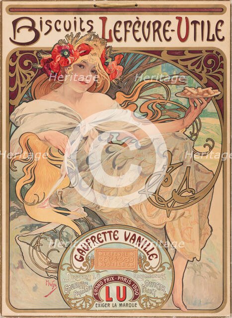 Biscuits Lefevre-Utile, c1900. Creator: Mucha, Alfons Marie (1860-1939).
