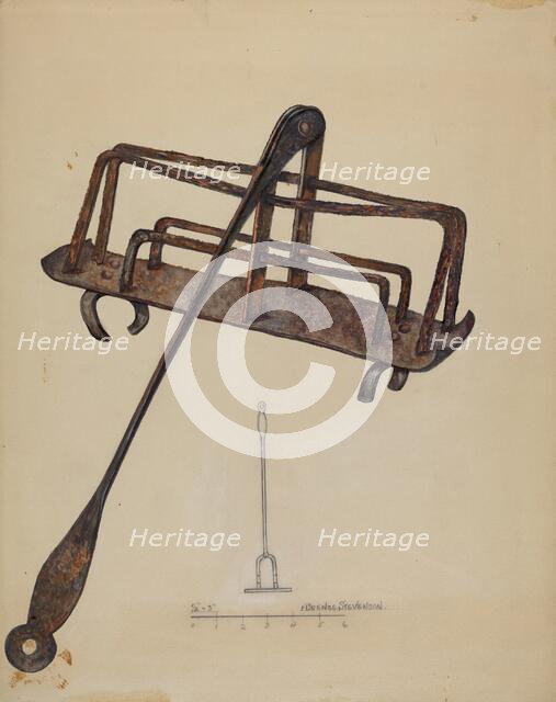 Iron Toast Rack, c. 1937. Creator: Florence Stevenson.