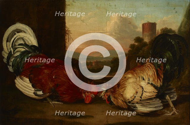 Fight of Cocks, 1st half of 19th century. Creator: August Friedrich.