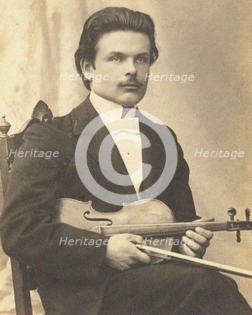 Victor Novacek (1873-1914) after the premiere of Violin Concerto in D minor, Op. 47 by Jean Sibelius