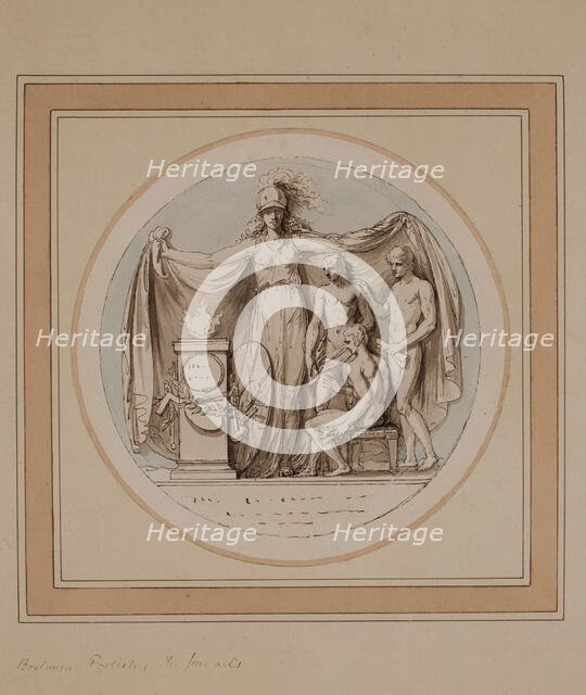 Britannia Protecting the Fine Arts, c1770s. Creator: Benjamin West.