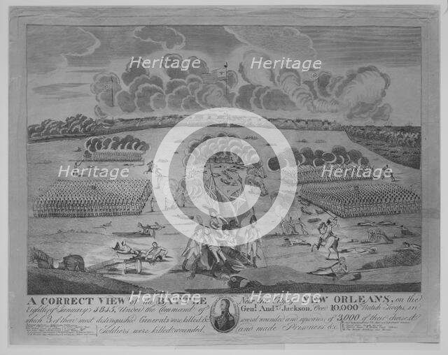 A Correct VIew of the Battle Near the City of New Orleans (January 8, 1815), ca. 1816. Creator: Francisco Scacki.