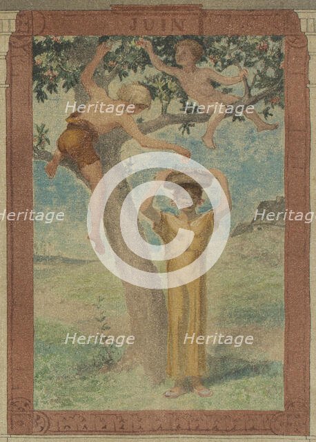 Sketch for the town hall of the 4th arrondissement, the month of June, 1884.  Creator: Paul Milliet.