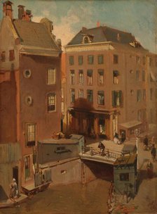 The Osjessluis near Kalverstraat in Amsterdam, 1855. Creator: Charles Rochussen.