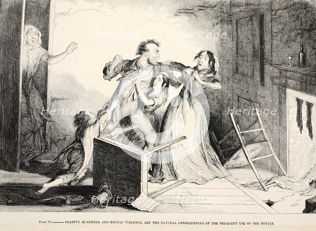 Fearful quarrels and brutal violence, are the natural consquences of the frequent use of the bottle,