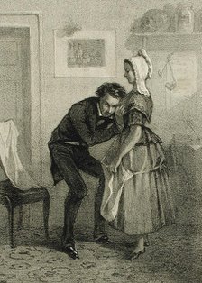 La Premiere auscultation, 1857. Creator: Félicien Rops.