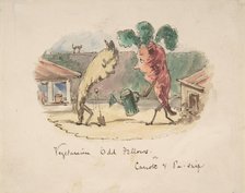 Vegetarian Odd Fellows: or, Carrott and Pa-Snip, 1837-64. Creator: John Leech.