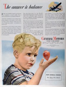 Wartime advert for General Motors, 1944. Artist: Unknown