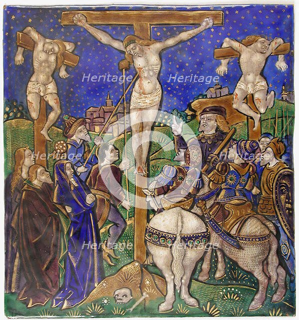 Triptych Panel with the Crucifixion, French, early 16th century. Creator: Unknown.