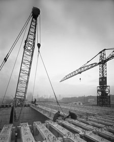Tinsley Viaduct under construction, Meadowhall, near Sheffield, South Yorkshire, November 1967. Artist: Michael Walters