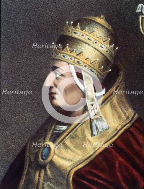 Innocent III (1160-1216), Pope (1198-1216), Lithograph ob 'History of the Council', 1870.