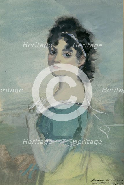 Natasha Rostova. Illustration for the novel War and Peace by Leo Tolstoy, 1944-1947. Creator: Rudakov, Konstantin Ivanovich (1891-1949).