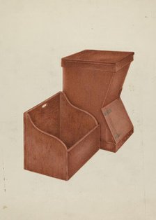 Shaker Wood Box and Kindling Box, c. 1937. Creator: George V. Vezolles.