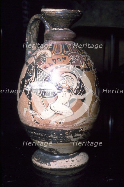 Corinthian Lekythos with warriors, c575 BC Artist: Unknown.