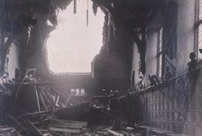 Interior view of Middle Temple Hall, City of London, after an air raid, c1941. Artist: Anon