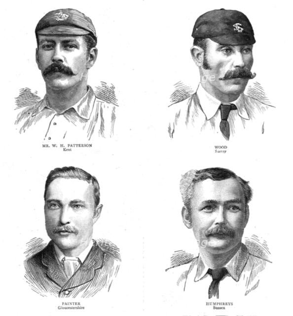 ''Some 4 Representative Cricketers', 1890. Creator: Unknown.
