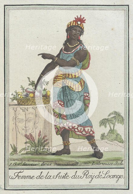 Costumes de Différents Pays, 'Femme de la Suite du Roÿ de Loango', c1797. Creators: Jacques Grasset de Saint-Sauveur, LF Labrousse.