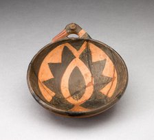 Miniature Bowl with Large Geometric Motif and Bird-Head Handle, A.D. 1450/1532. Creator: Unknown.