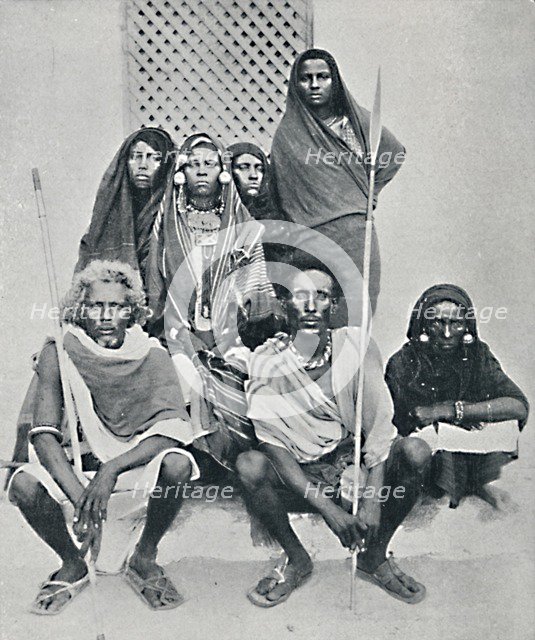 Group of Danakil men and women from the Italian port, Assab Bay, Eritrea, 1912. Artist: Unknown.