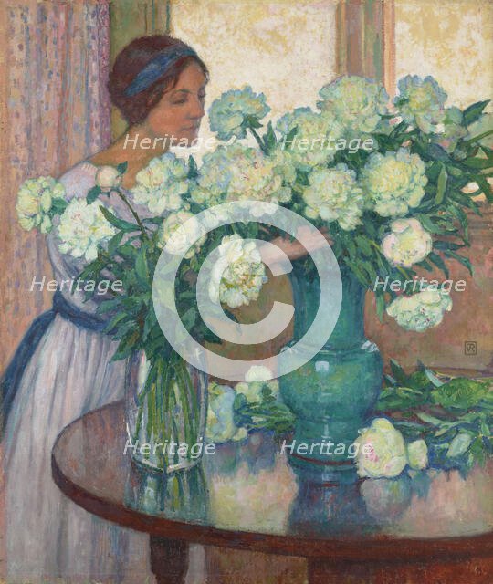 Les Pivoines blanches (White peonies). Creator: Rysselberghe, Théo van (1862-1926).