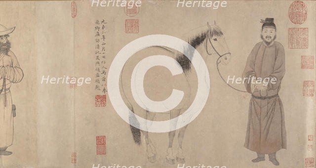 Grooms and Horses, dated 1296 and 1359. Creator: Zhao Mengfu.