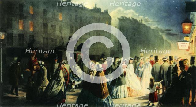 'Scene in the Strand at Night', c1860, (1942).  Creator: Willem de Famars Testas.